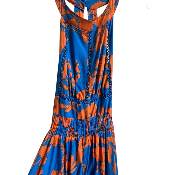 Anthropologie Abel the Label Charlie Floral Halter Slit Cutout Maxi Dress SZ - Picture 5 of 8